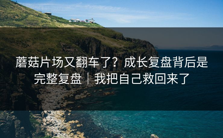 蘑菇片场又翻车了?成长复盘背后是完整复盘|我把自己救回来了